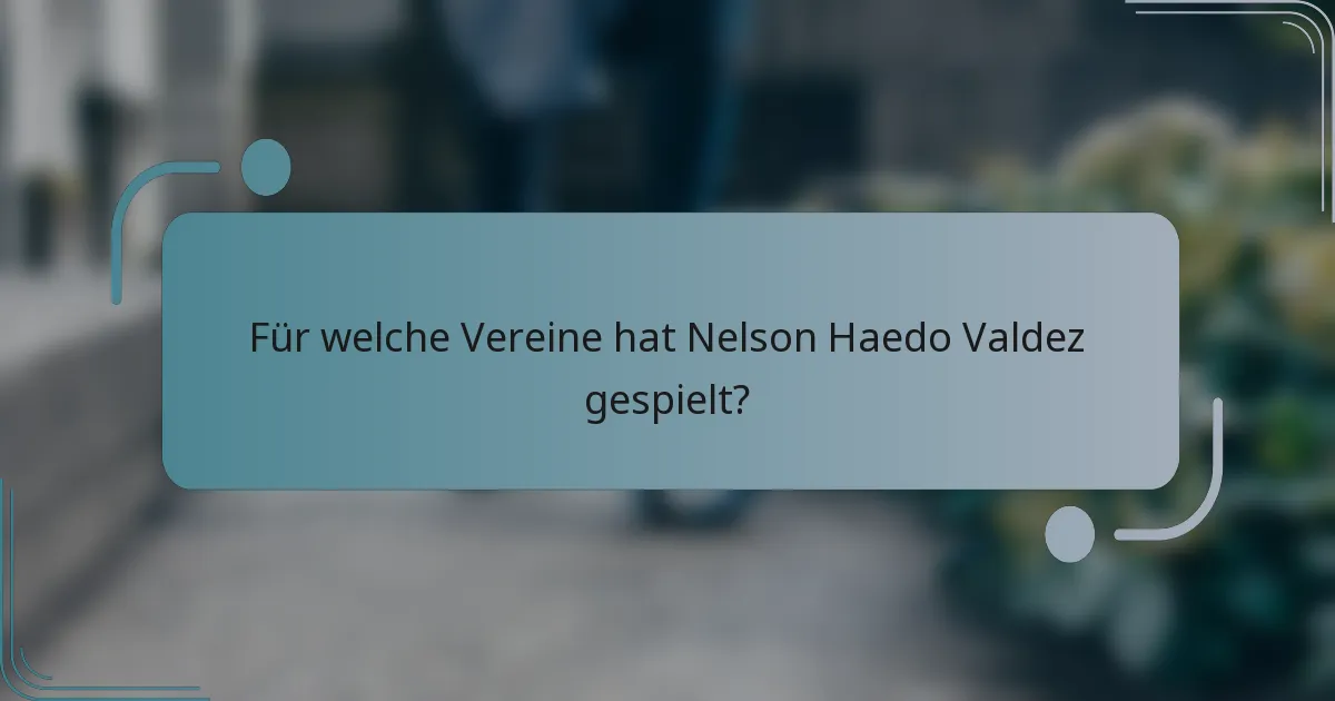Für welche Vereine hat Nelson Haedo Valdez gespielt?