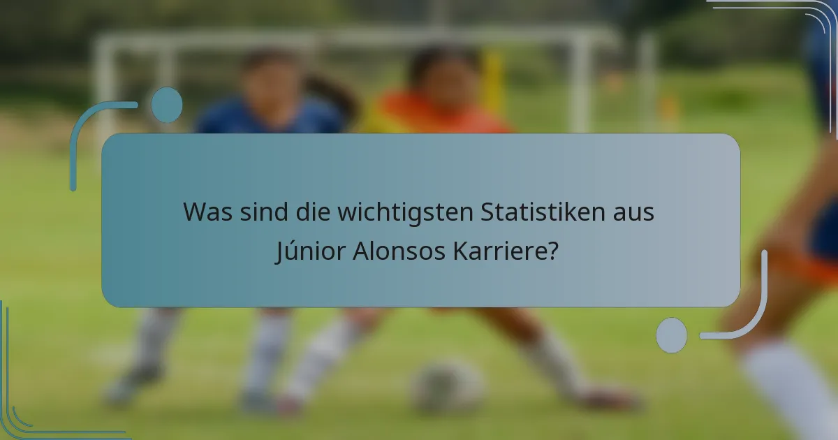 Was sind die wichtigsten Statistiken aus Júnior Alonsos Karriere?