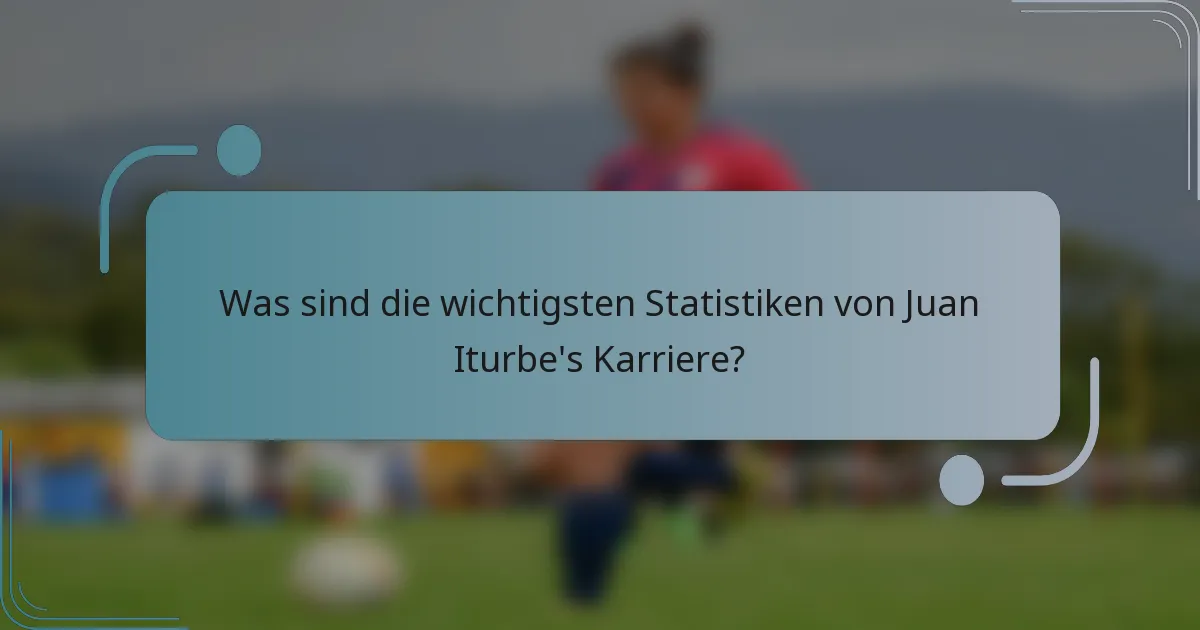 Was sind die wichtigsten Statistiken von Juan Iturbe's Karriere?