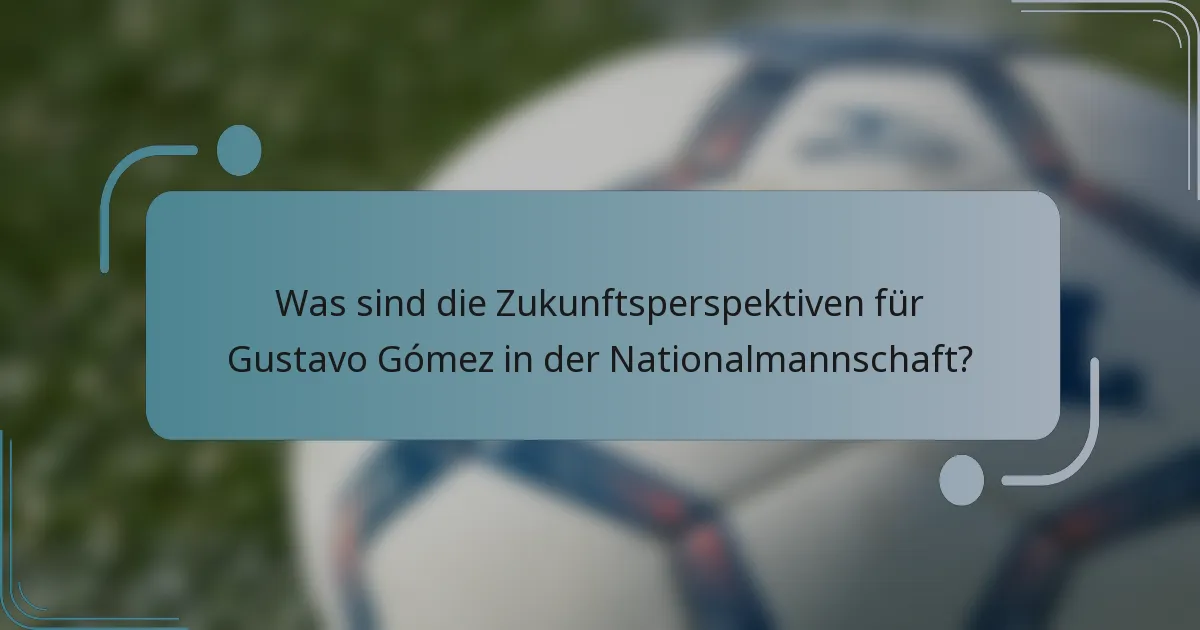 Was sind die Zukunftsperspektiven für Gustavo Gómez in der Nationalmannschaft?