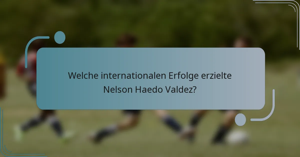 Welche internationalen Erfolge erzielte Nelson Haedo Valdez?