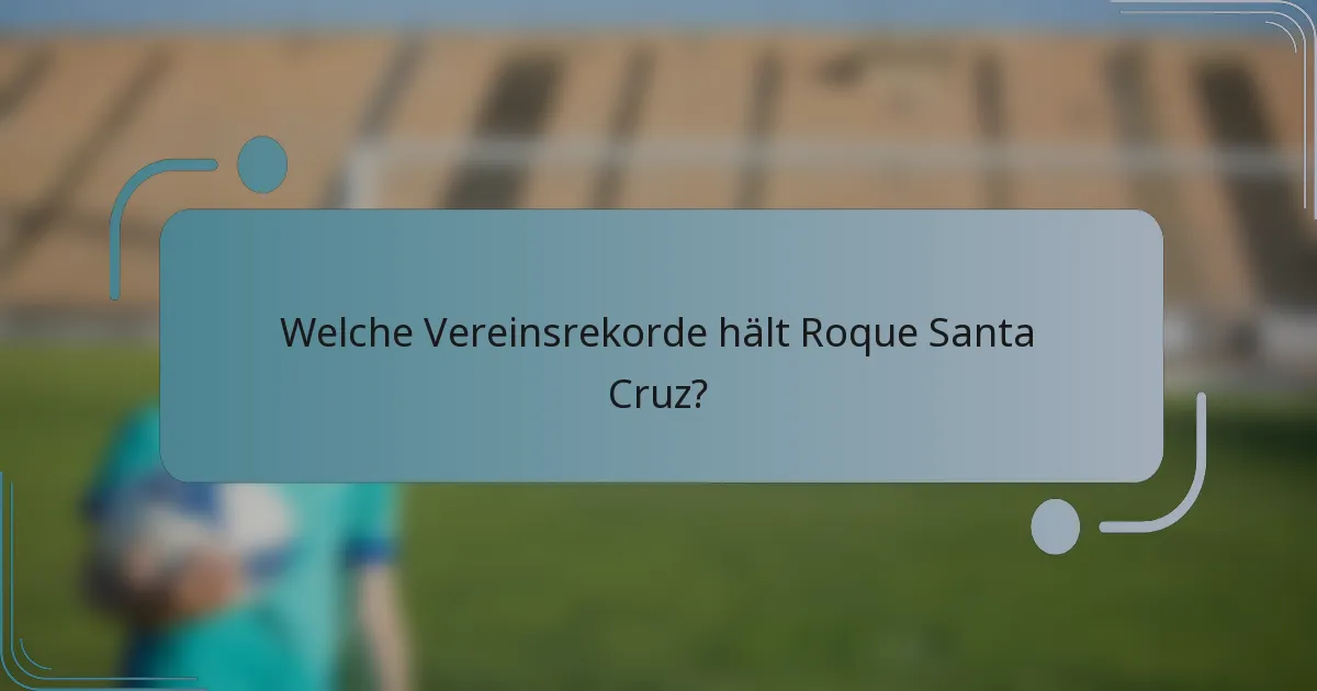 Welche Vereinsrekorde hält Roque Santa Cruz?