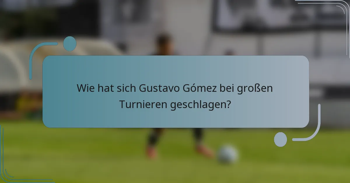 Wie hat sich Gustavo Gómez bei großen Turnieren geschlagen?