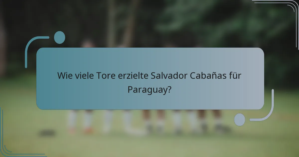 Wie viele Tore erzielte Salvador Cabañas für Paraguay?