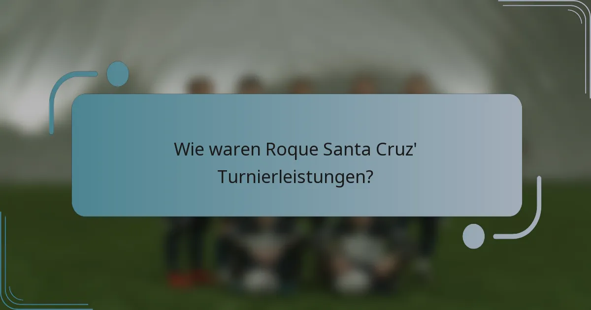 Wie waren Roque Santa Cruz' Turnierleistungen?